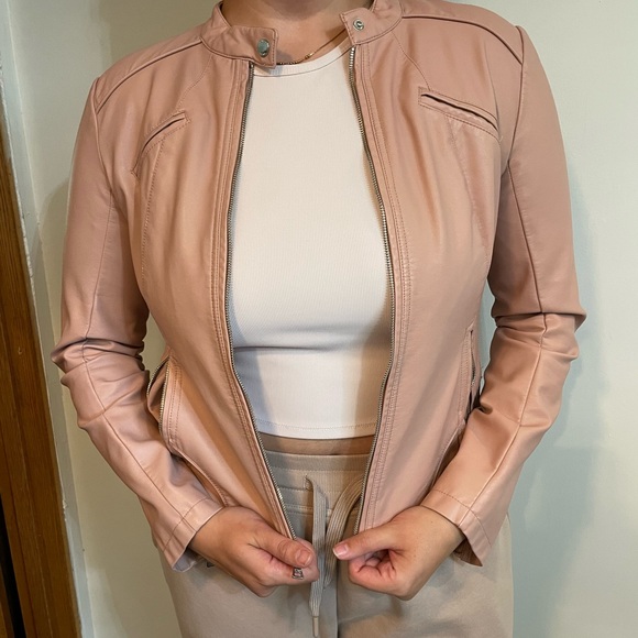 Guess Jackets & Blazers - Guess Blush Faux Leather Jacket